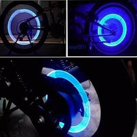 Bike/Bicycle Tyre Led Light Rim Valve Cap Flashing With Motion Sensor (Blue)